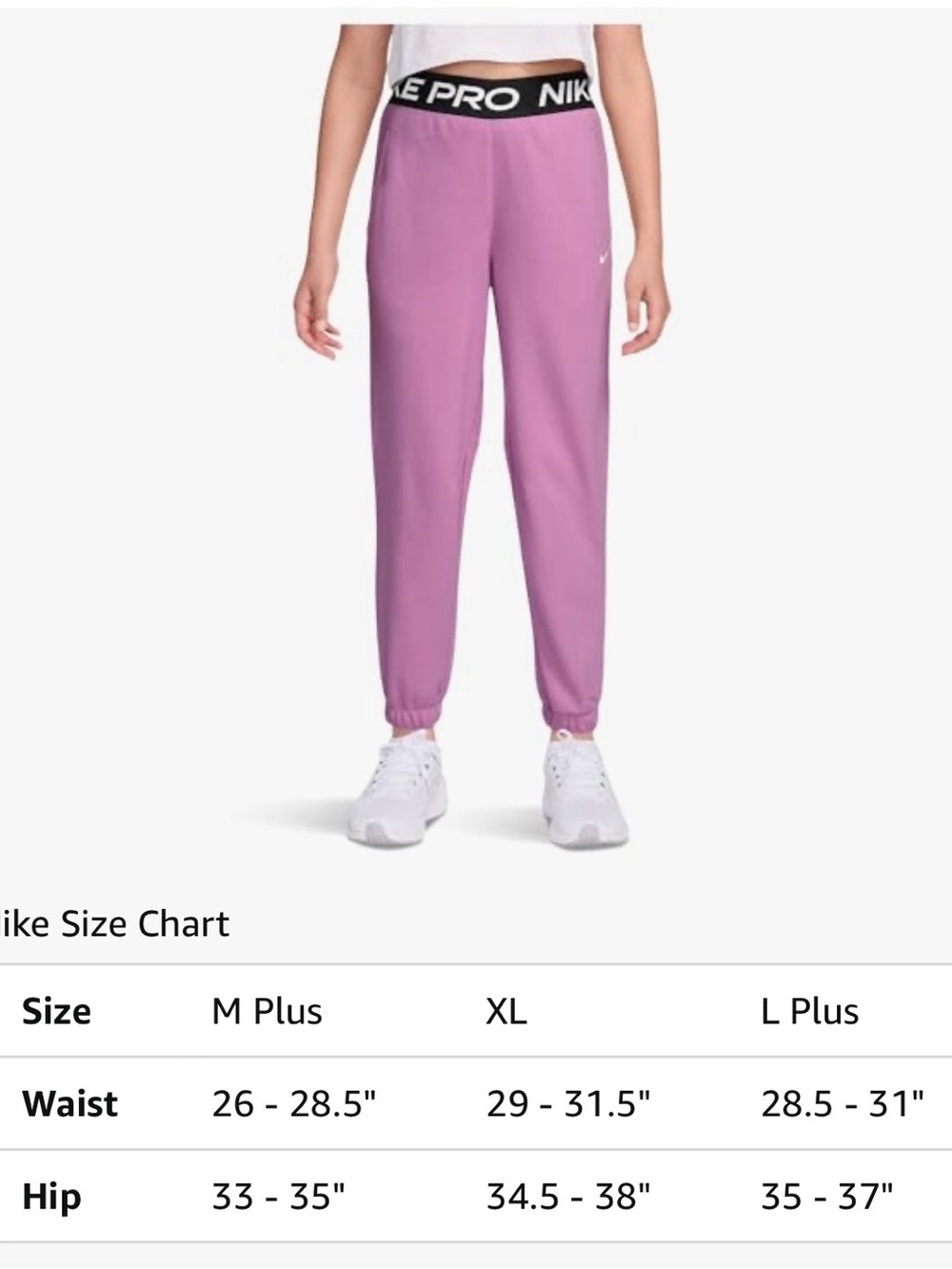 Nike Pink Joggers with Black Pro Elastic Waistband